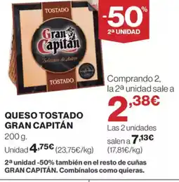 El Corte Inglés GRAN CAPITÁN Queso tostado oferta