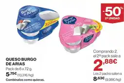 El Corte Inglés BURGO DE ARIAS Queso oferta