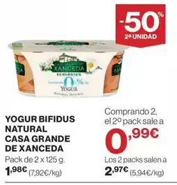 El Corte Inglés Yogur bifidus natural casa grande de xanceda oferta