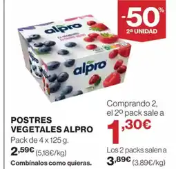 El Corte Inglés ALPRO Postres vegetales oferta