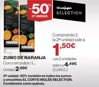 El Corte Inglés Zumo de naranja oferta