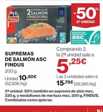 El Corte Inglés FINDUS Supremas de salmón asc oferta