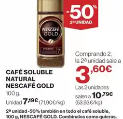 El Corte Inglés NESCAFÉ GOLD Café soluble natural oferta