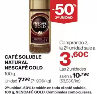 El Corte Inglés NESCAFÉ GOLD Café soluble natural oferta