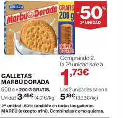 El Corte Inglés DORADA Galletas marbú oferta