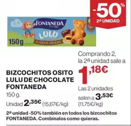 El Corte Inglés FONTANEDA Bizcochitos osito lulu de chocolate oferta