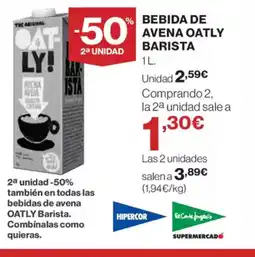 El Corte Inglés BARISTA Bebida de avena avela oferta