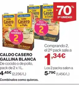 El Corte Inglés GALLINA BLANCA Caldo casero oferta