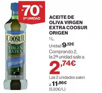 El Corte Inglés Aceite de oliva virgen extra coosur origen oferta