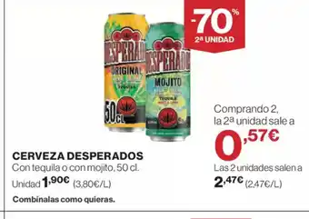 El Corte Inglés DESPERADOS Cerveza oferta