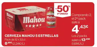 El Corte Inglés Cerveza mahou 5 estrellas oferta