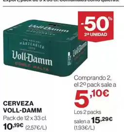 El Corte Inglés VOLL DAMM Cerveza oferta