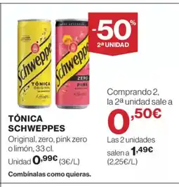 El Corte Inglés SCHWEPPES Tónica oferta