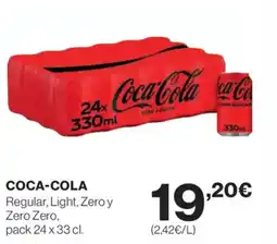 El Corte Inglés COCA-COLA Regular, Light, Zero y Zero Zero oferta