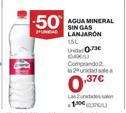 El Corte Inglés LANJARÓN Agua mineral sin gas oferta