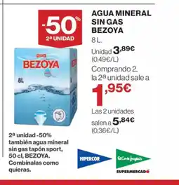 El Corte Inglés BEZOYA Agua mineral sin gas oferta