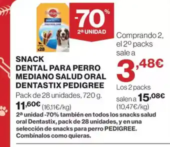 El Corte Inglés PEDIGREE Snack dental para perro mediano salud oral dentastix oferta