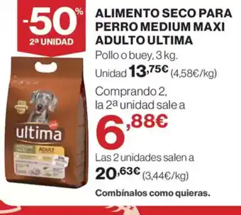 El Corte Inglés ULTIMA Alimento seco para perro medium maxi adulto oferta