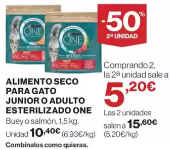 El Corte Inglés ONE Alimento seco para gato junior o adulto esterilizado oferta