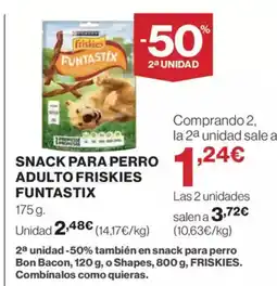 El Corte Inglés FUNTASTIX Snack para perro adulto friskies oferta