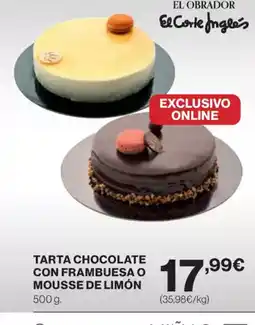 El Corte Inglés Tarta chocolate con frambuesa o mousse de limón oferta