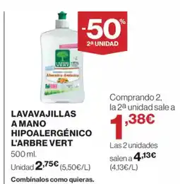 El Corte Inglés L'ARBRE VERT Lavavajillas a mano hipoalergénico oferta