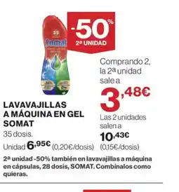 El Corte Inglés SOMAT Lavavajillas a máquina en gel oferta