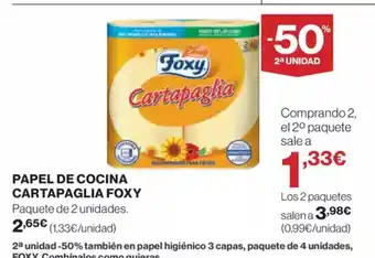 El Corte Inglés FOXY Papel de cocina cartapaglia oferta