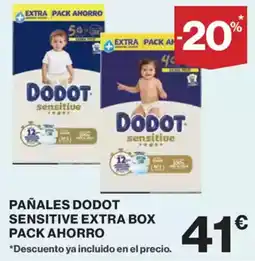 El Corte Inglés Pañales dodot sensitive extra box oferta