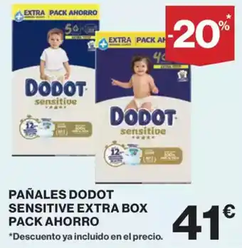 El Corte Inglés Pañales dodot sensitive extra box oferta