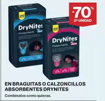 El Corte Inglés DRYNITES En braguitas o calzoncillos absorbentes oferta