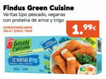 Supermercados Plaza Findus Green Cuisine Varitas Tip Pescado, Veganas Con Proteína De Arroz y Trigo oferta
