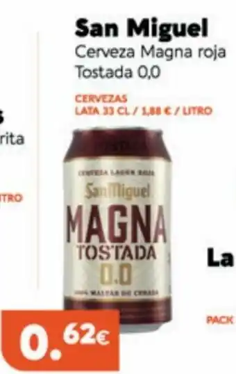 Supermercados Plaza San Miguel Cerveza Magna Roja Tostada 0.0 oferta