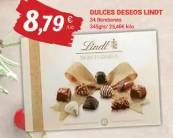 Supermercados Plaza Dulces Deseos Lindt 34 Bombones 345grs oferta