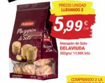 Supermercados Plaza Delaviuda Mazapán de Soto 500 grs oferta