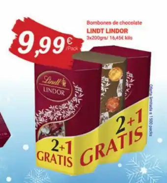 Supermercados Plaza Lindt Lindor Bombones de Chocolate 3x200 grs oferta