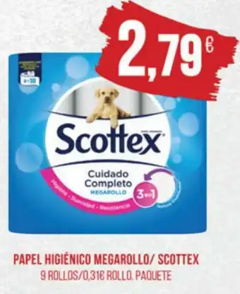 Supermercados Plaza Papel Higiénico Megarollo/Scottex 9 Rollos oferta