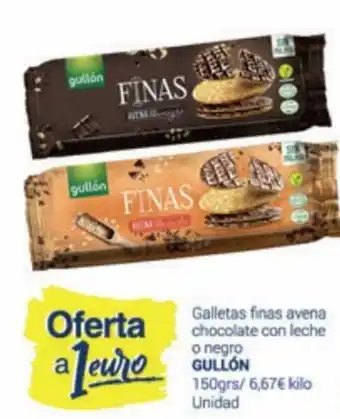 Supermercados Plaza Gullón Galletas Finas Avena Chocolate Con Leche o Negro 150 grs oferta