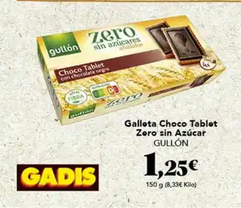 Gadis Galleta Choco Tablet Zero Sin Azúcar Gullón oferta