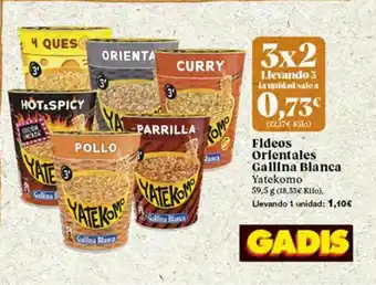 Fideos Orientales Gallina Blanca Yatekomo