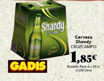 Gadis Cerveza Shandy Cruzcampo oferta