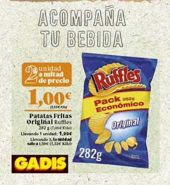 Gadis Patatas Fritas Original Ruffles oferta