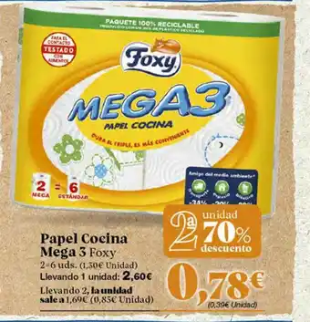 Gadis 2a Unidad 70% Descuento Papel Cocina Mega 3 Foxy oferta