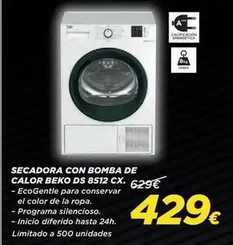 Hipercor Secadora Con Bomba De Calor Beko Ds 8512 Cx oferta