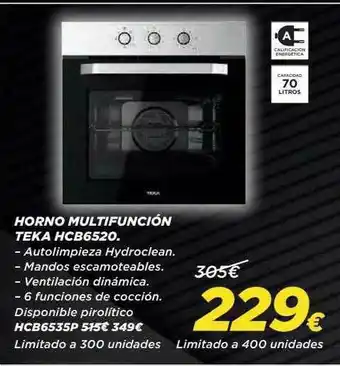 Hipercor Horno Multifunción Teka Hcs6520 oferta