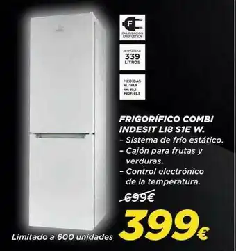 Hipercor Frigorífico Combi Indesit Li8 S1e W oferta
