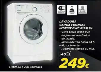 Hipercor Lavadora Carga Frontal Indesit Ewc 81251 W. oferta