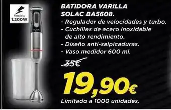 Hipercor Batidora Varilla Solac Ba5608 oferta