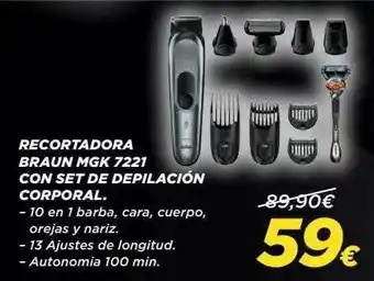 Hipercor Recortadora Braun Mgk 7221 Con Set De Depilaión Corporal oferta