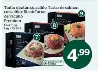 La Sirena Tartar De Atún Con Aliño Tartar De Salmón Con Aliño O Steak Tartar De Vacuno Premium oferta